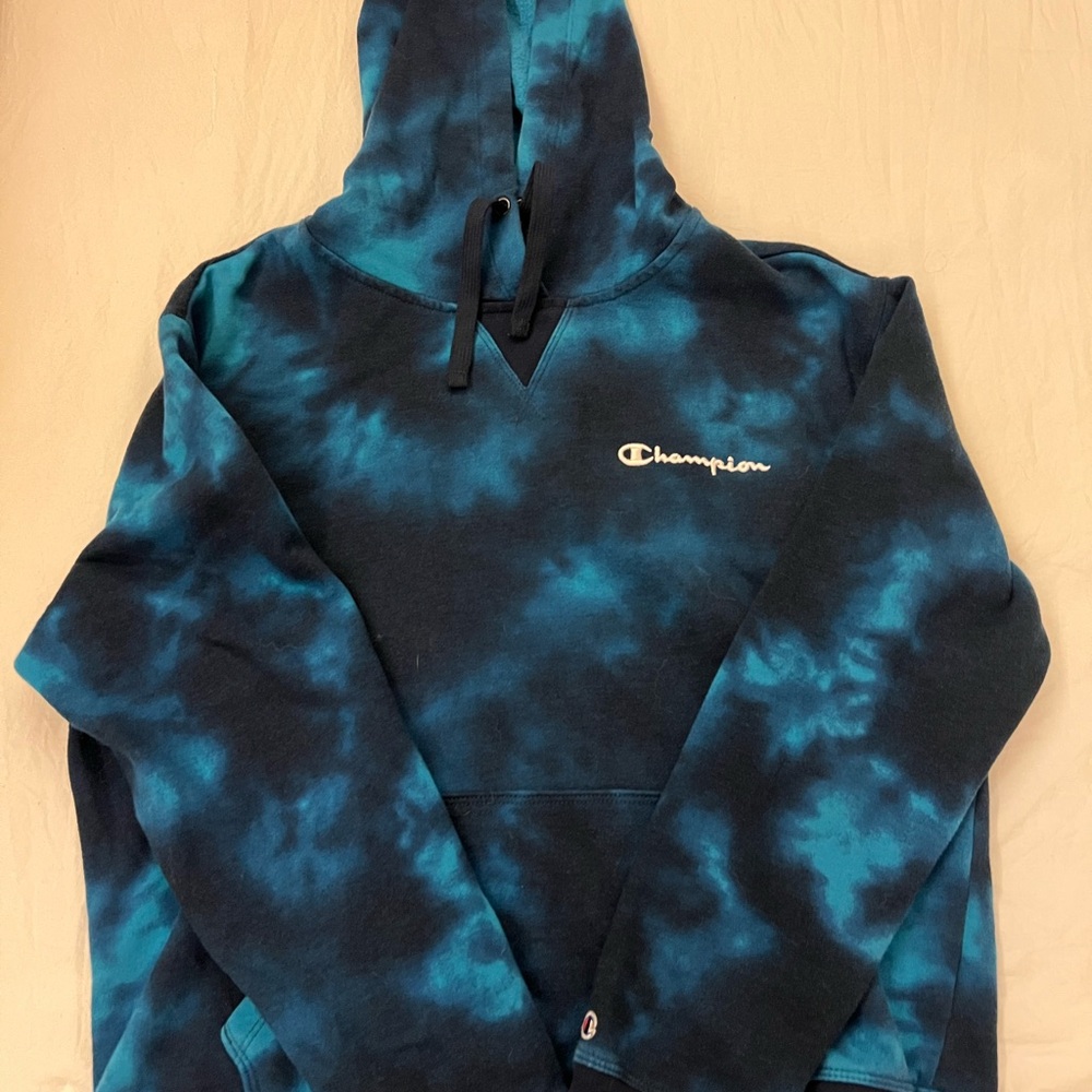 Champion Hooded Pullover in Teal & Black